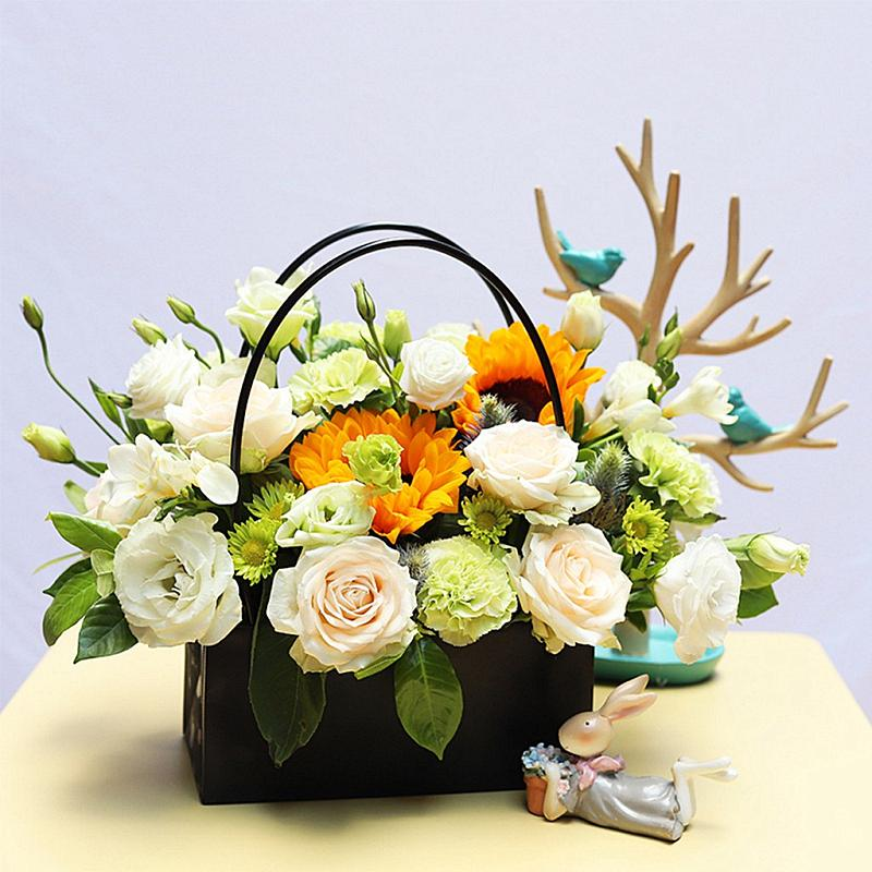 Party Decoration New Carry Rectangular Kraft Paper Bags Flowers Bag