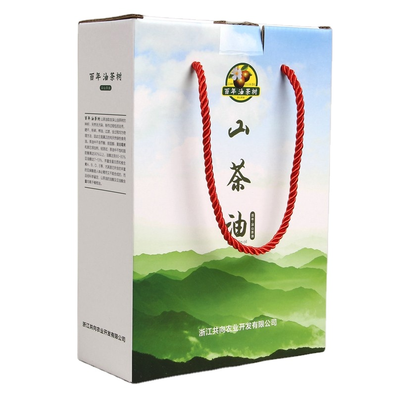 Corrugated Paper Packaging Box China Tea-seed Oil Paper Packing Box With Nylon String