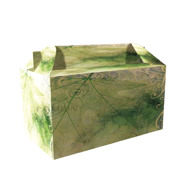 Corrugated paper box with a handle