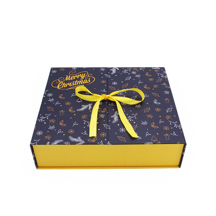 Custom Printing logo Luxury christmas gifts dates paper box with bow