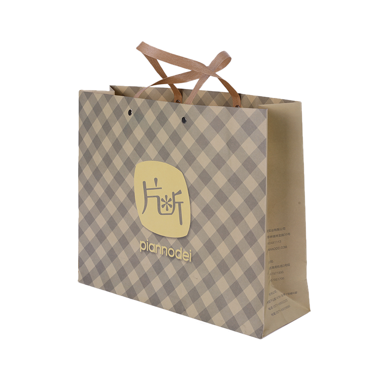 Customized Design High Quality Kraft Paper Shopping Bags With Handle For Gift