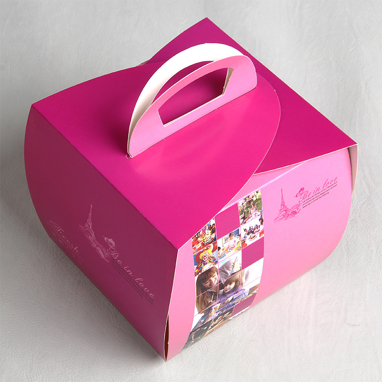 Valentine's Day Four Color Printing Custom Environmental Packing Pink Paper Box For Food Gifts