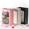 wholesale transparent visible custom flower paper bags with logo