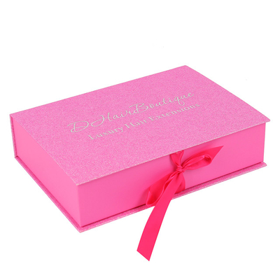 Customized Gift packaging Foldable magnetic gift box with ribbon closure