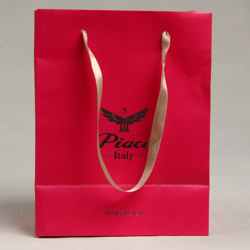 Fashion Custom Hot Selling Party Gift Red Coated Paper Hand Bag 