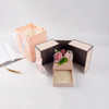 Wholesale pink customized square flower box set 