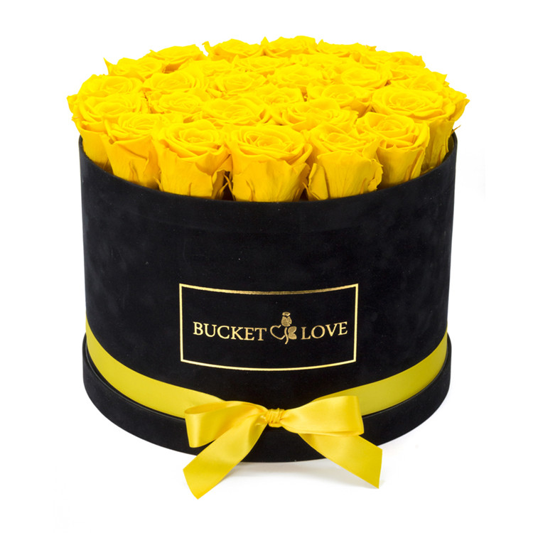 Factory luxury round velvet flower box flower box velvet1