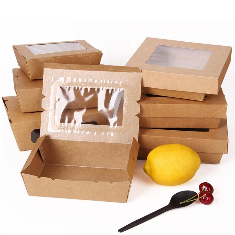 Biodegradable Kraft Paper Takeout Lunch Box for Food