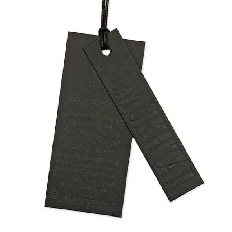 Fashion Free Sample New Design Recycled Label Custom Clothing EmbossingTagger Hangtags Paper