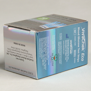 Color Cardboard Little Box Anti-fogery Ink Printing Paper Box For Blood Glucose Test Strips With Reflective Material