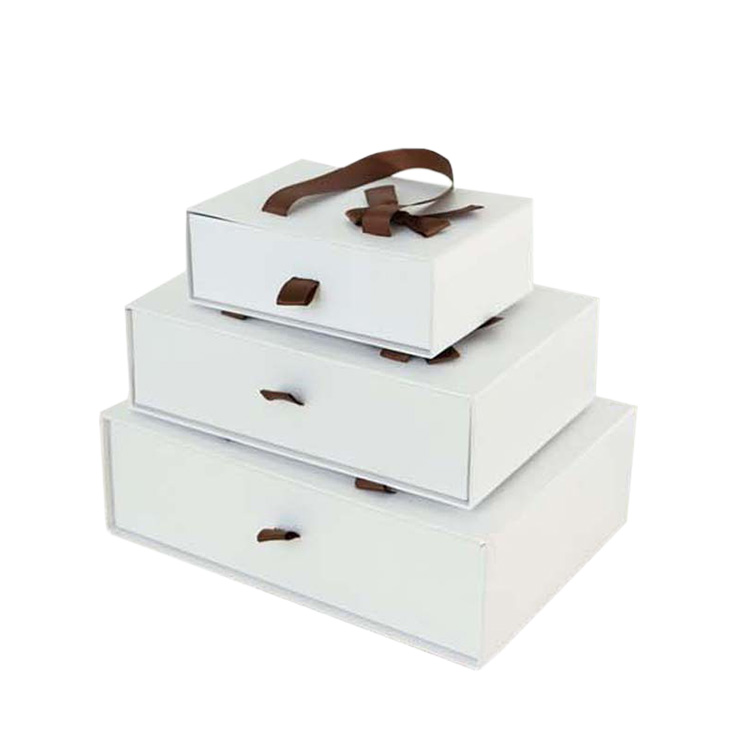 Wholesale High Quality Custom Design Logo Drawer Gift Box With Silk Puller And Packaging Bag Combination For Gift