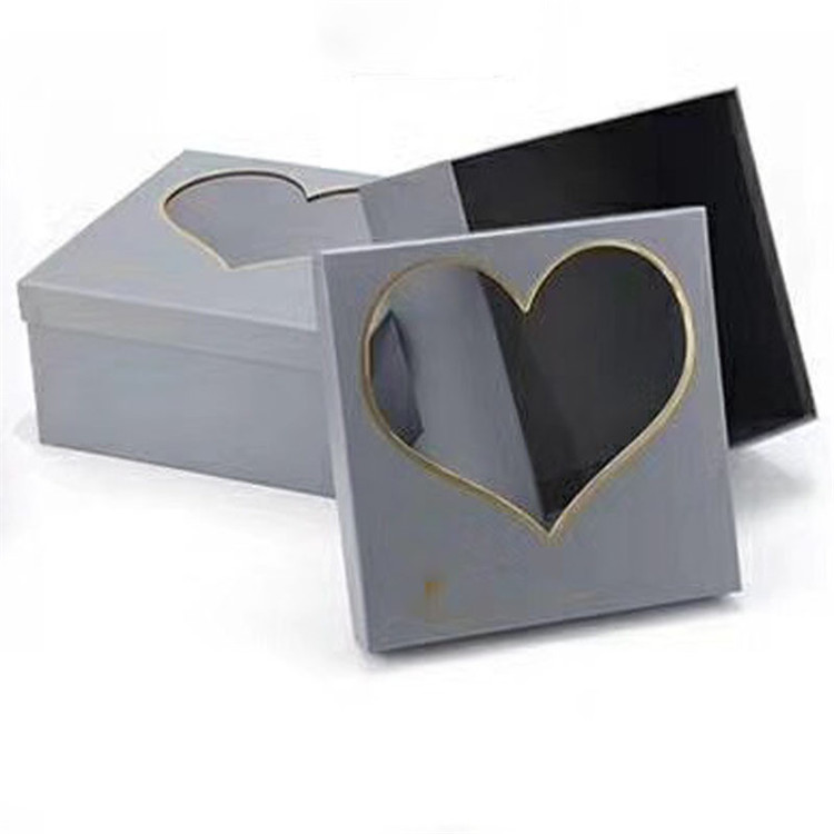 Wholesale Cheap Price PVC Window packaging box heart shaped flower box