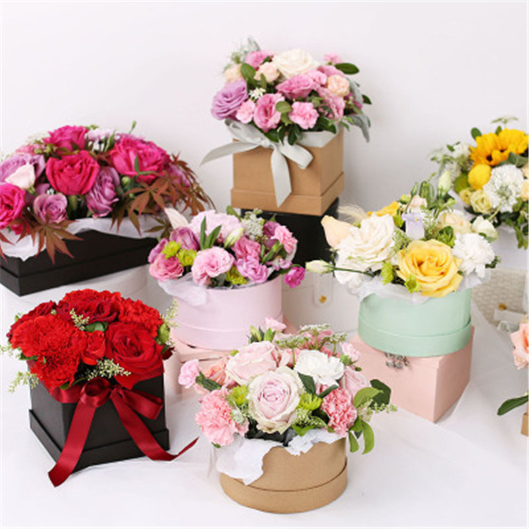 Wholesale Gift Packaging Plain Square Rectangle Round Flower Box 