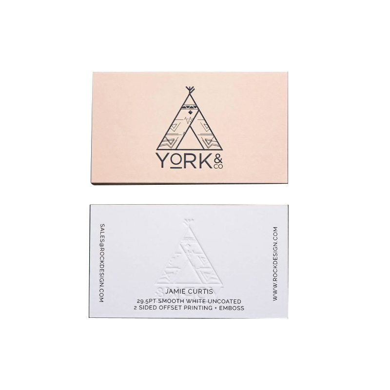 2021 Custom Soft Art White Paper 3D Effect debossed business cards