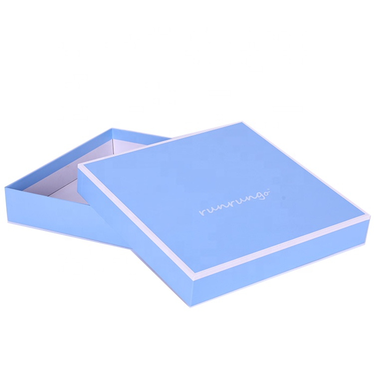 Full Color Logo Printed Lid And Base Flat Garment Apparel Cardboard Paper Box, Packaging Boxes For Clothes