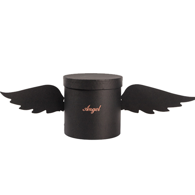 Custom Luxury Wedding Decoration Packaging Round Flower Box With Wings