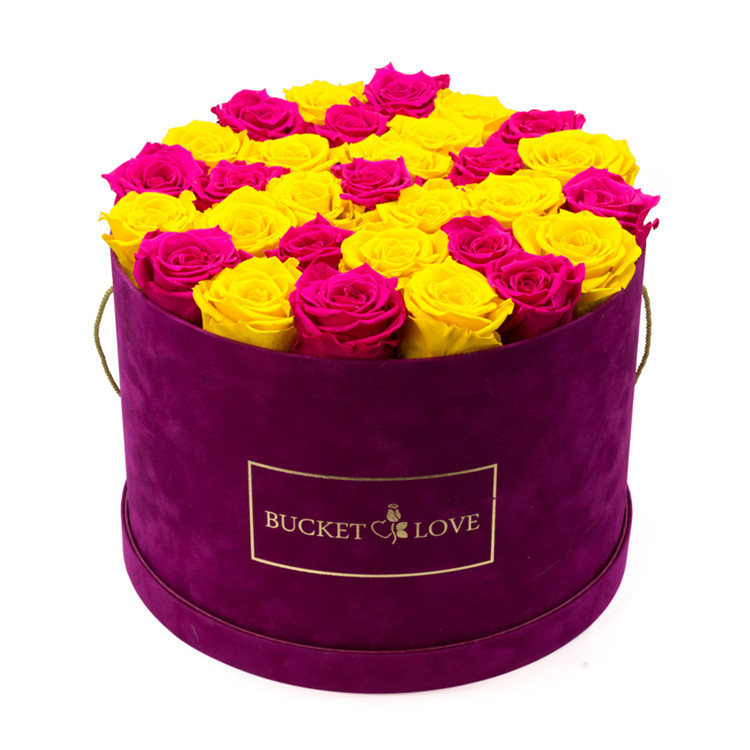 Factory luxury round velvet flower box flower box velvet1