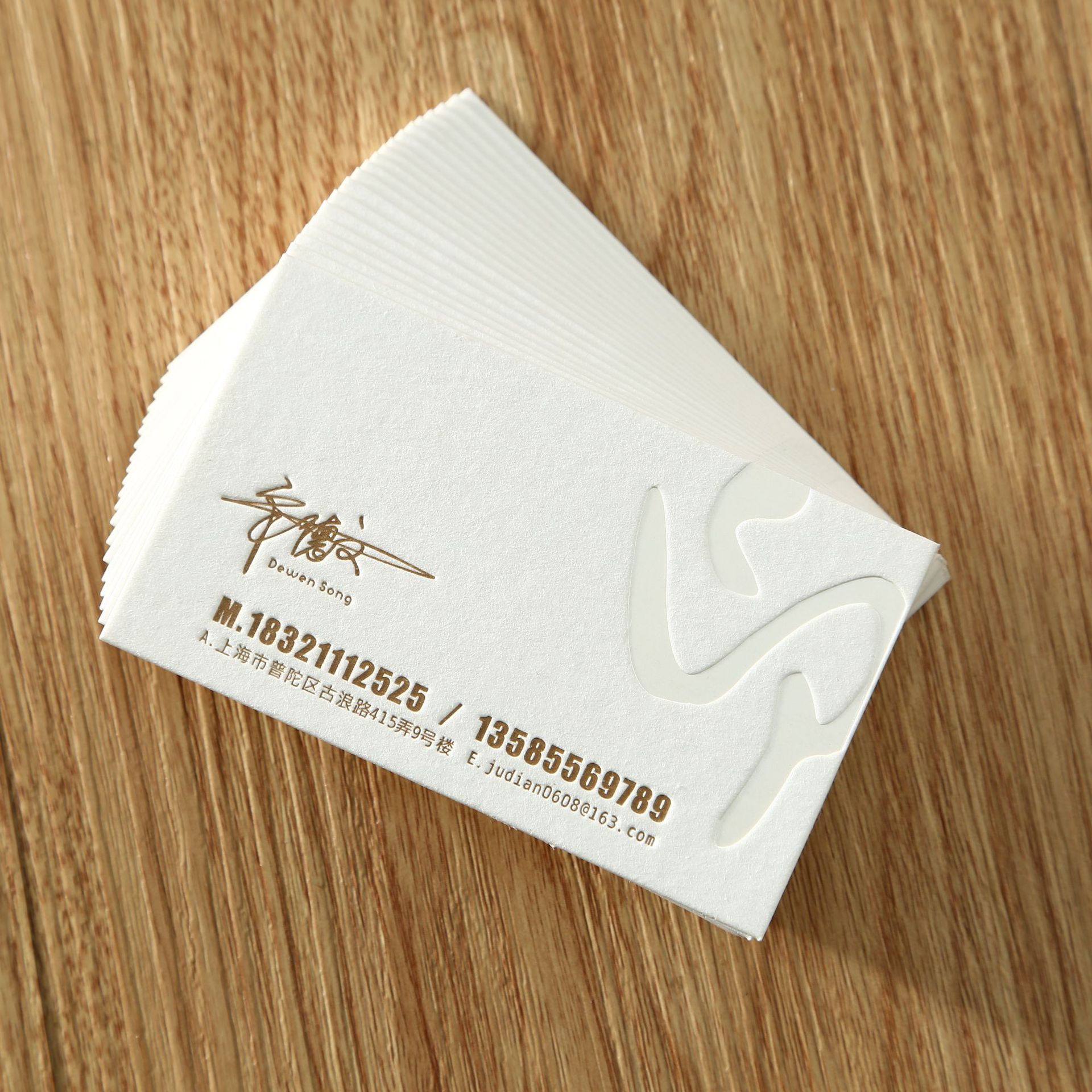 Hot-sale 2021 Custom blind Deboss greeting card screen printing Cotton paper business cards