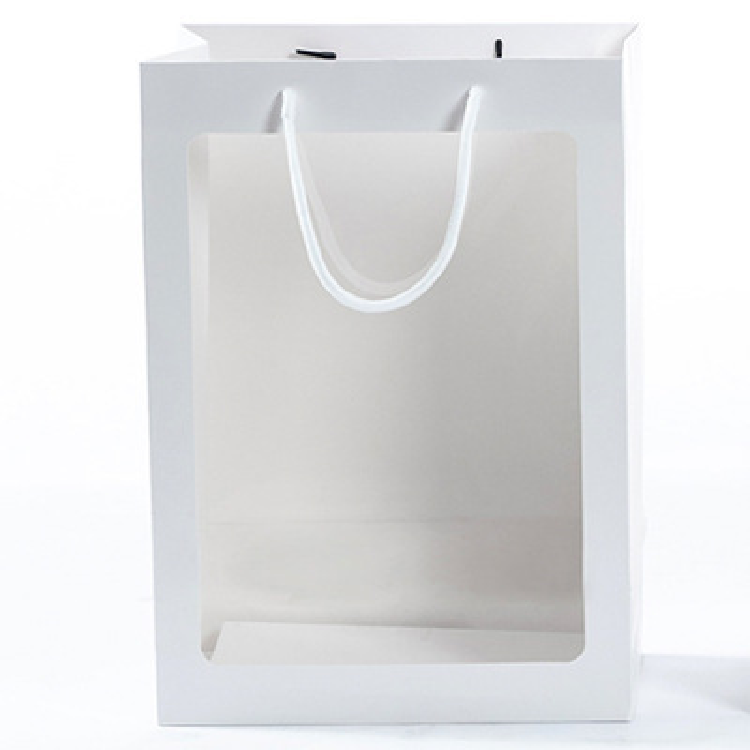 wholesale transparent visible custom flower paper bags with logo